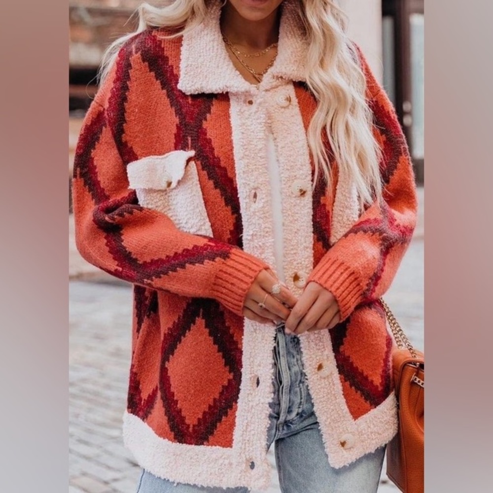 NWT POLAGRAM PARKSIDE PATTERNED KNIT 🧶 JACKET, Sz.S, BNWTIB